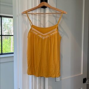 Yellow Embroidered Camisole Top